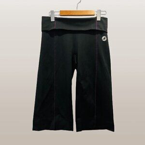 Aerie Y2K Foldover Black Yoga Wide Leg Cropped Capri Lounge Leggings Pants